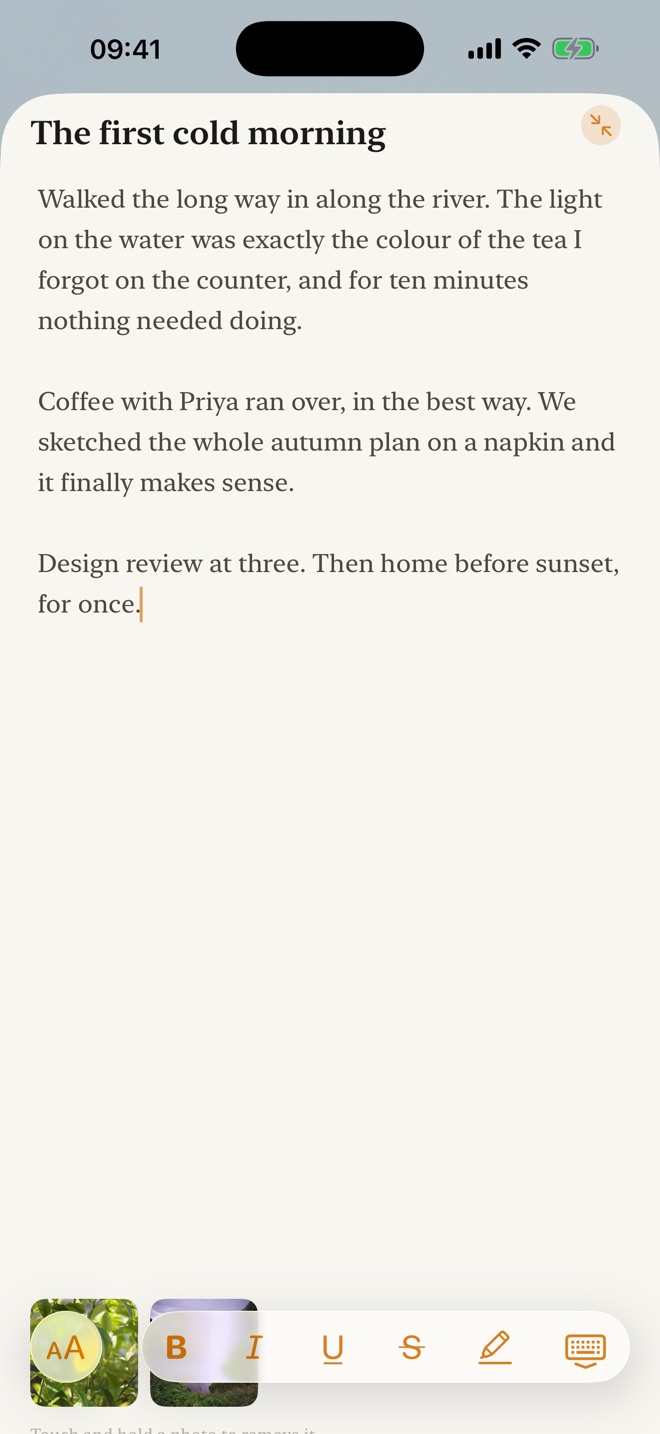 Screenshot 4: the editor in Focus mode